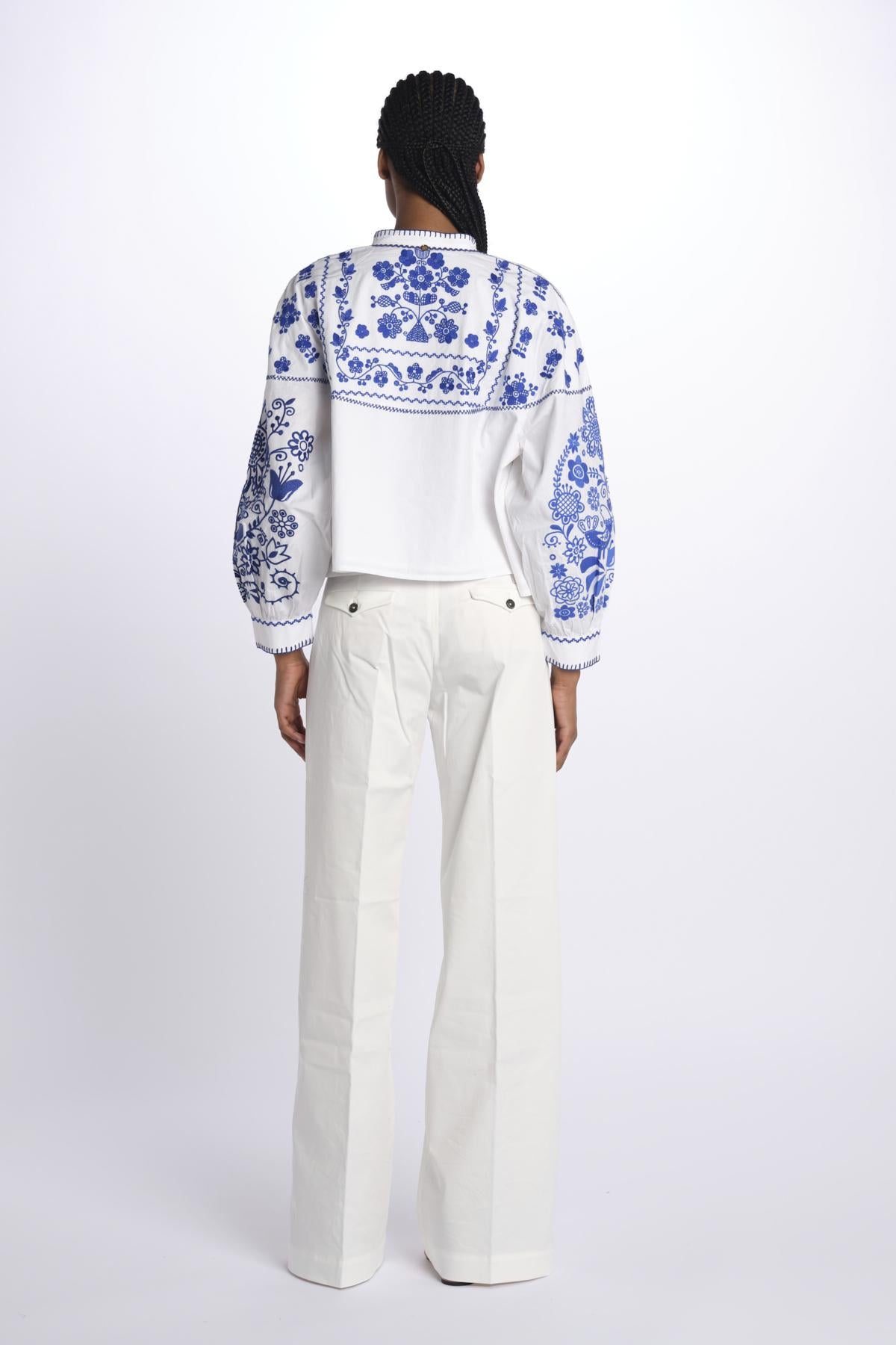 Giacca/camicia MAMIE ricamata MAMIE1BBL BLUE antik batik
