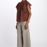 Top CALISSON pizzo con rouches CALISSON BROWNIE vanessa bruno
