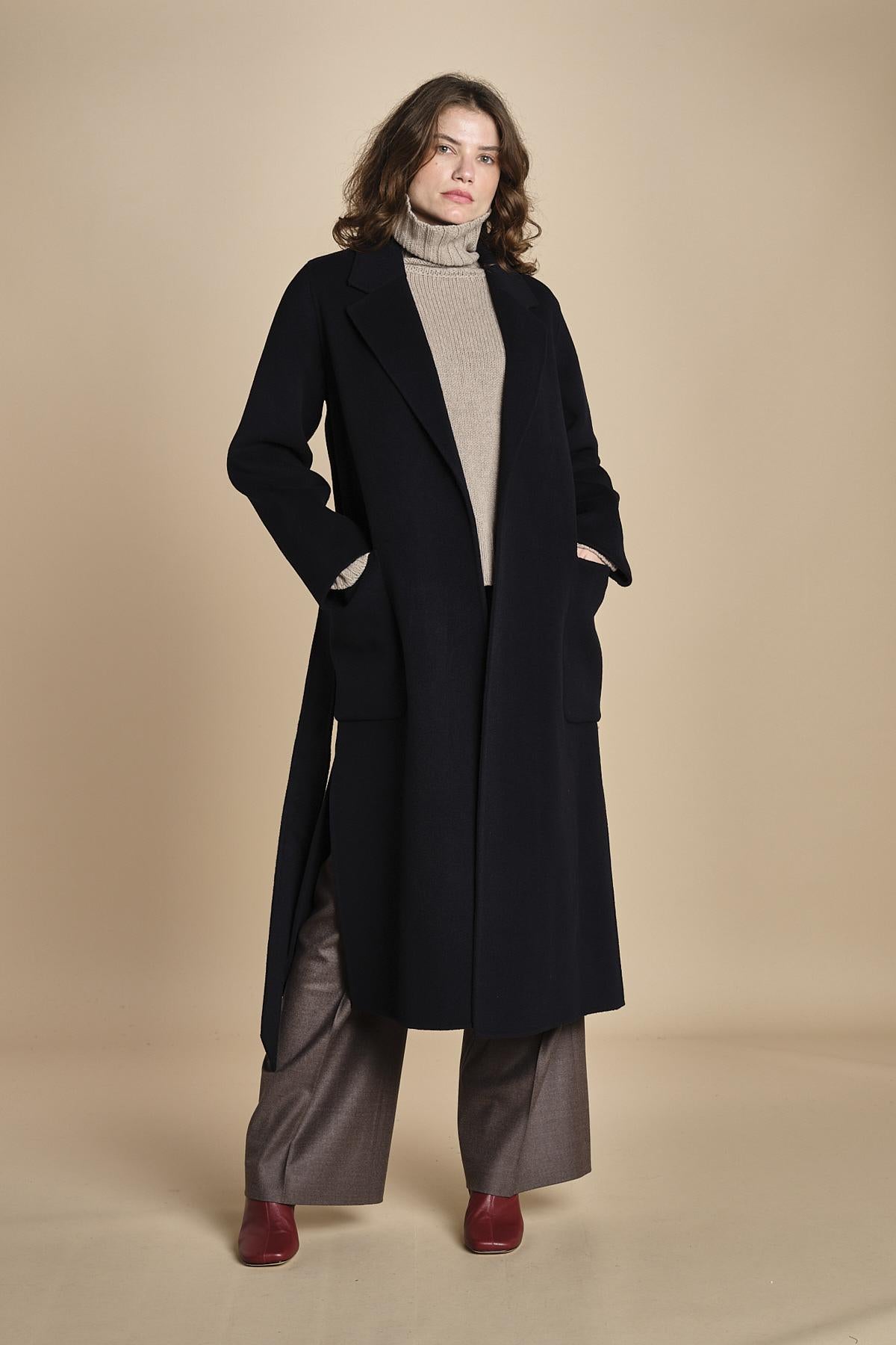 CELIA cappotto vestaglia double IO111046 NAVY ivy oak