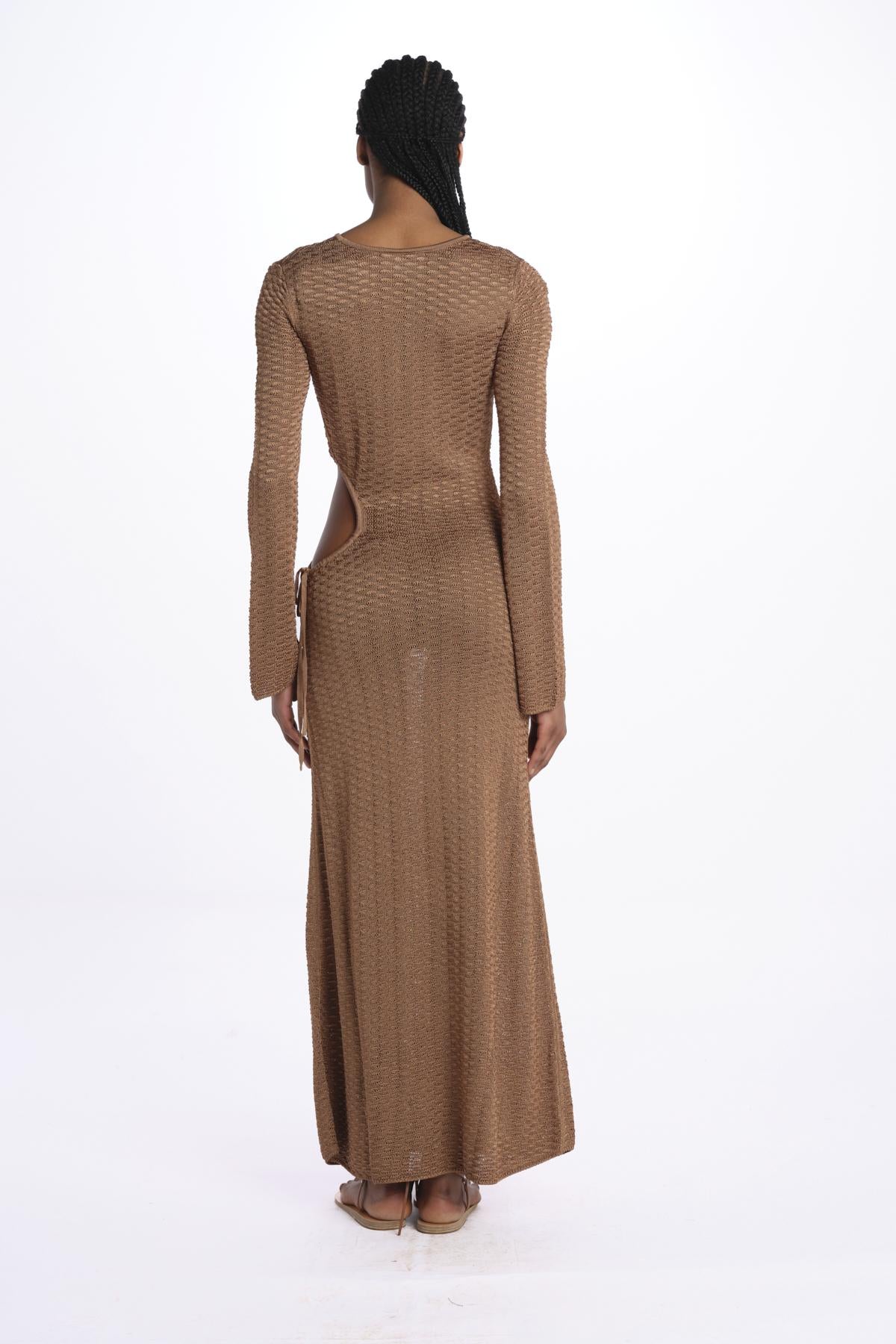 Abito lungo con buco DRAPA BRONZE ba&sh