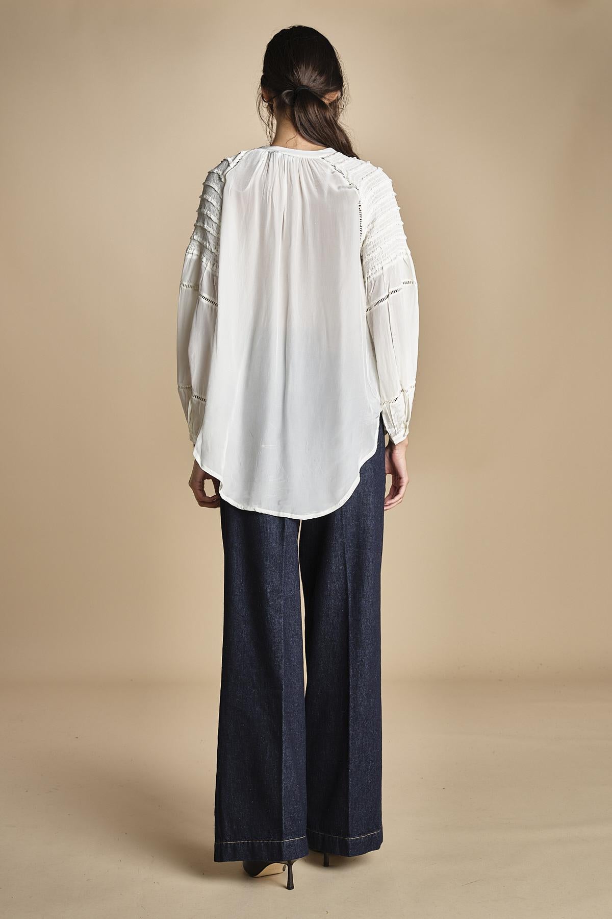 camicie con rouches su maniche PAIRIE TOP VANILLA scarlett poppies