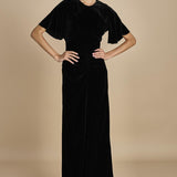 abito lungo in velluto H1215388 9000 n21