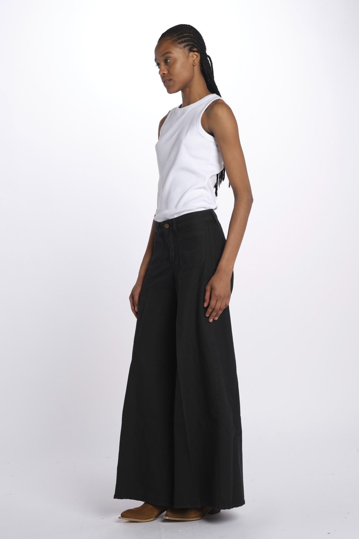 Pantalone GRACE taschina misto lino zampa GRACE TMLS06 099 ps don't forget me