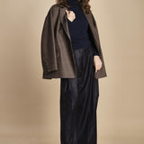 pantalone due pinces lana e seta. PETRA PE80 NAVY nine in the morning