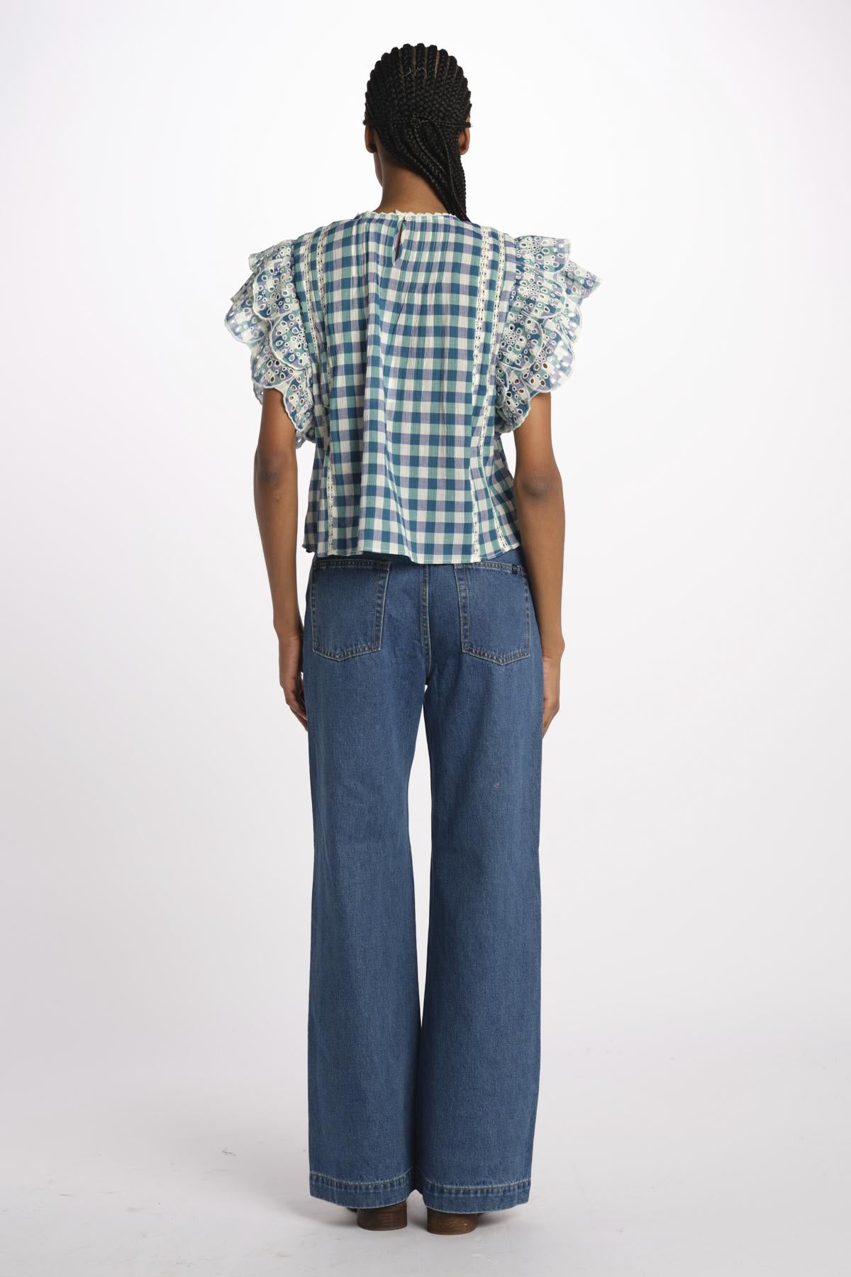 HUDALLA51 camicia check con maniche a sbuffo HUDALLA51 C1365 bellerose