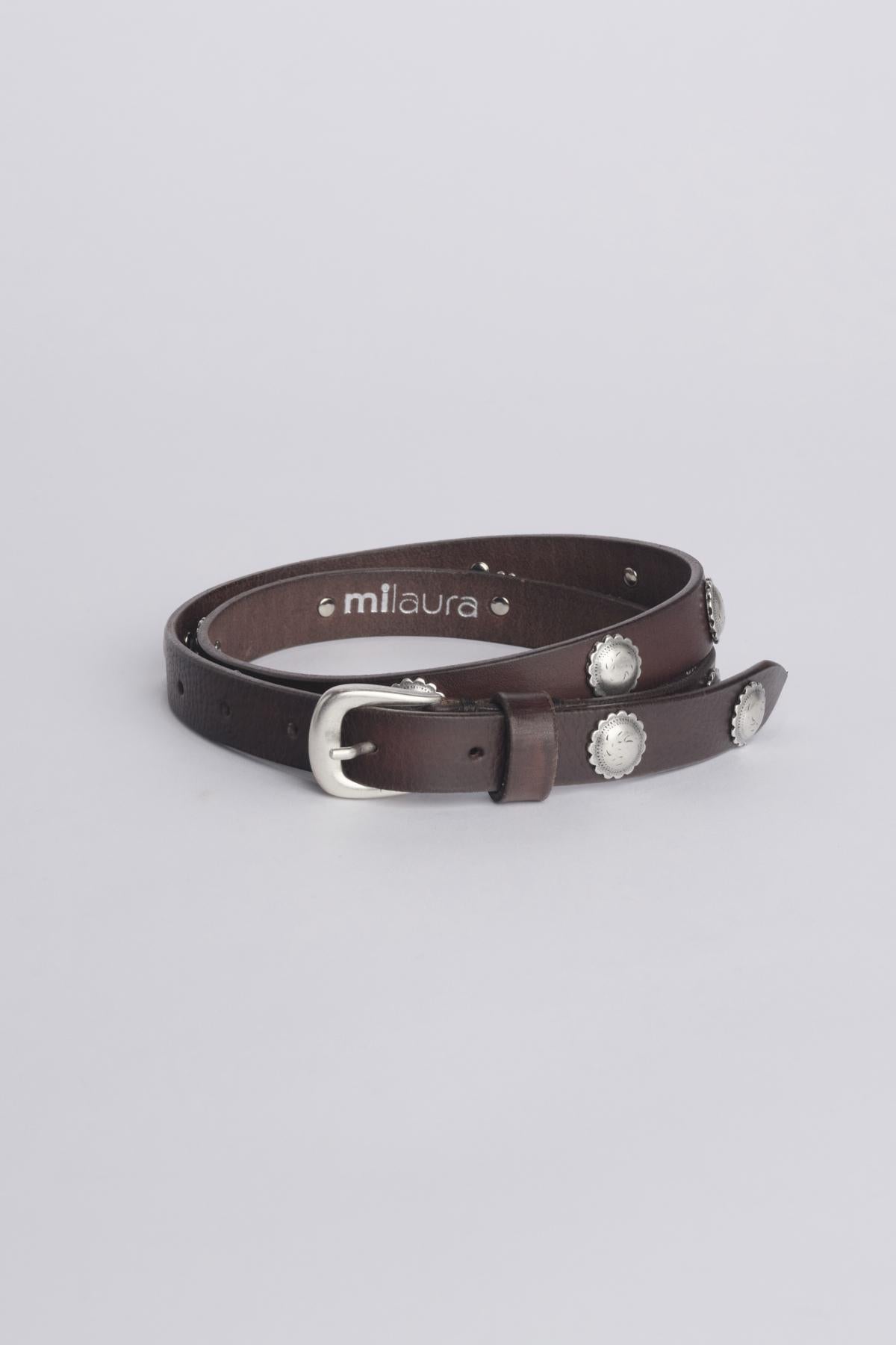 Cintura sottile borchie PV2407 MORO milaura