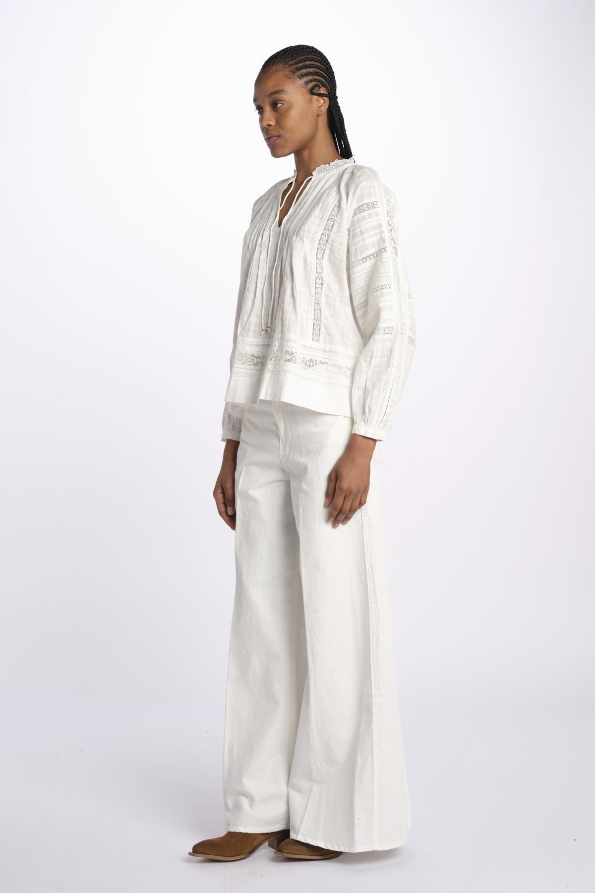 Camicia ELIM pieghine + pizzo ELIM ECRU vanessa bruno
