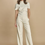 top manica corta con collo alto 31101-313 LATTE 02 federica tosi