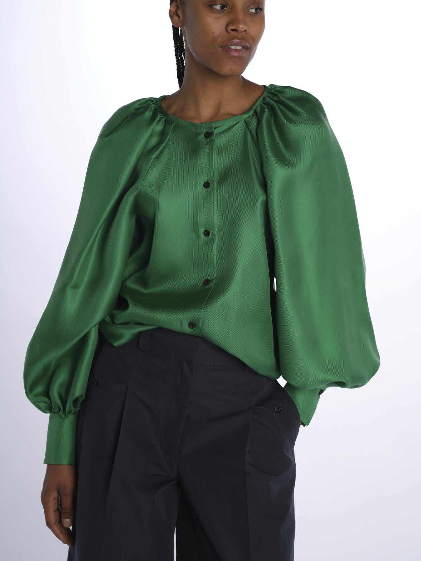 Camicia manica bottoni E20FT09 EMERALDGREEN martin grant