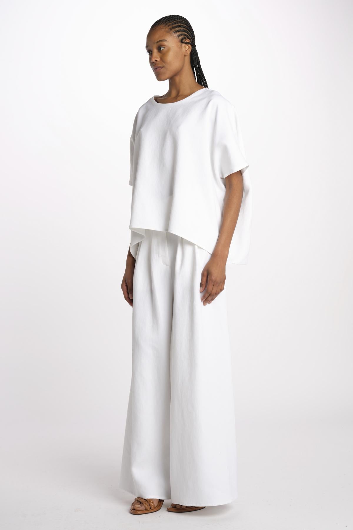 1359 t-shirt lino enzimato 1359 WHITE dusan