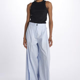 Pant PETRA 2 pinces popeline PETRA PE66 AZZURRO nine in the morning
