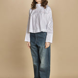 camicia collo alto e ajour. CHE0232 BLA0125W soeur