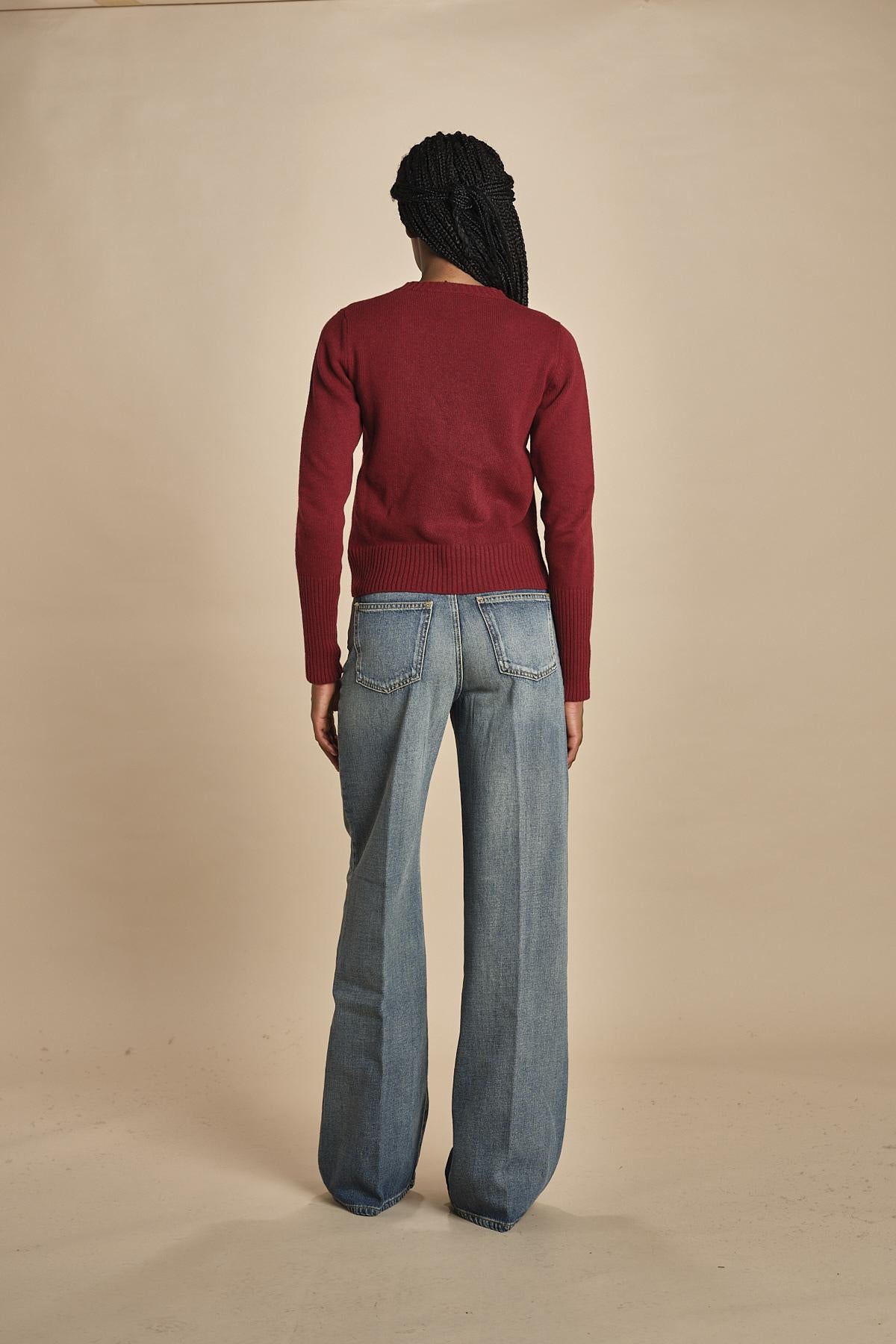 d2501005 girocollo slim by milaura. d2501005 10868 BORDEAUX milaura