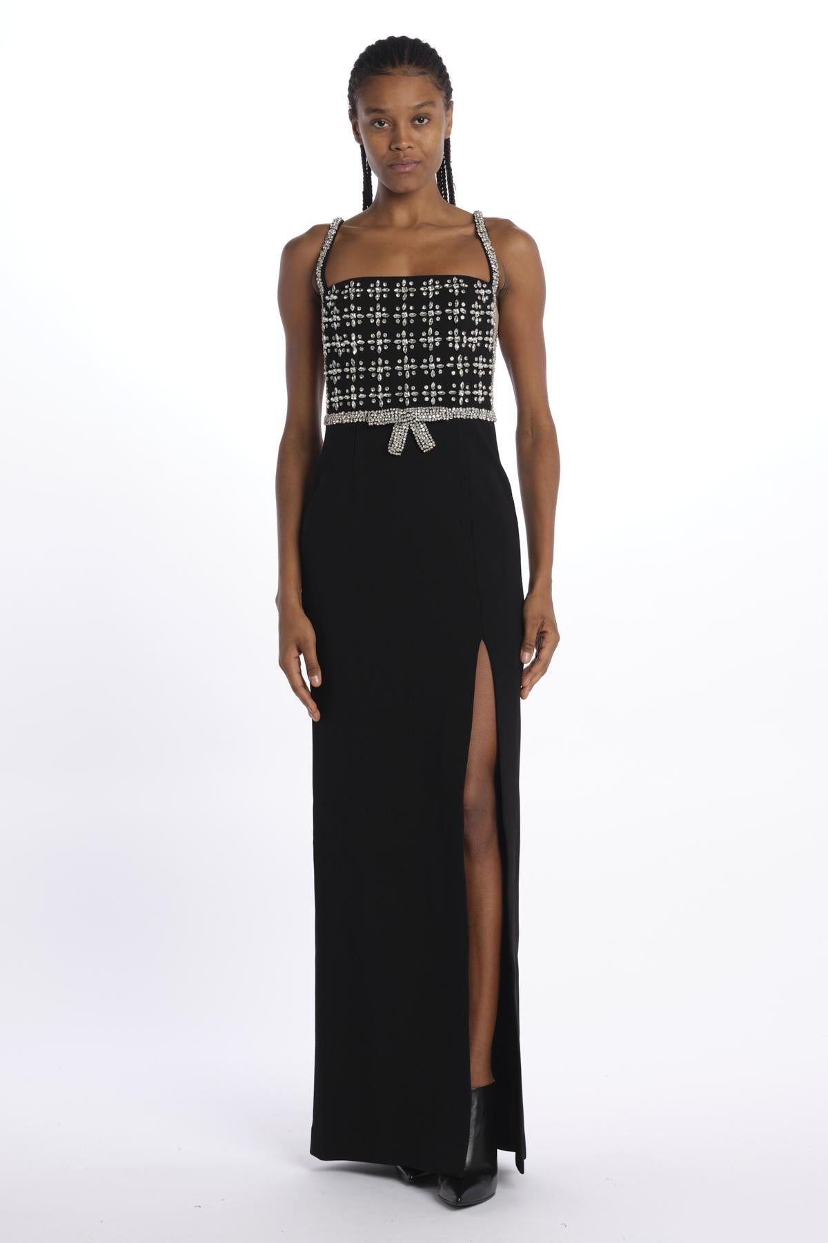 RINA SPLIT GOWN BLACK rebecca vallance