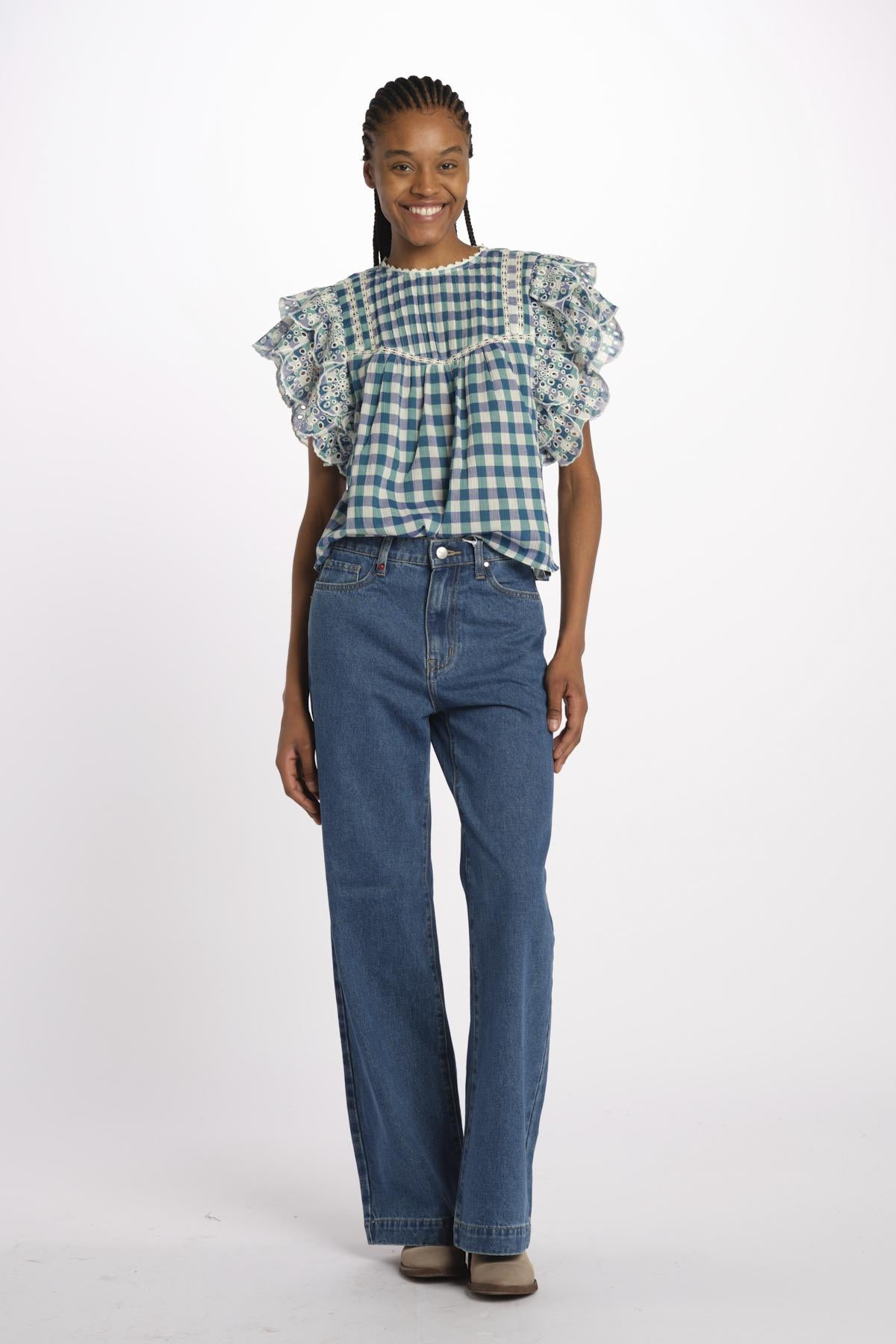 HUDALLA51 camicia check con maniche a sbuffo HUDALLA51 C1365 bellerose