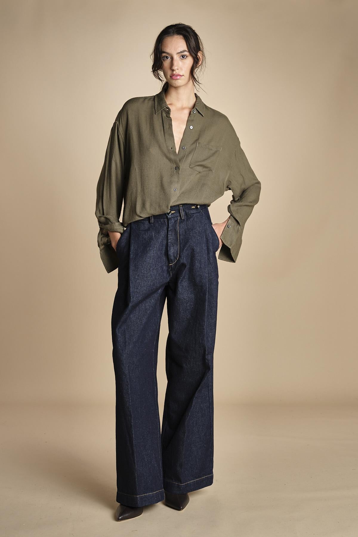 BAGGY camicia uomo voille lana DANY SILT true avenue
