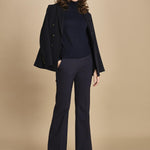 pantalone lungo a zampa. PAOLINA PL142 NAVY nine in the morning