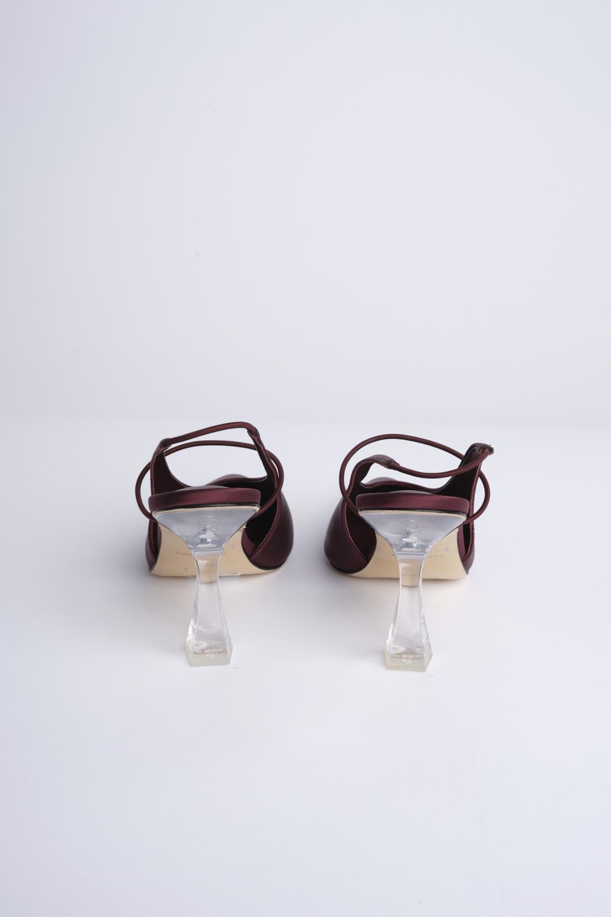 MIGNON 90 decollete in raso con tacco in contrasto F7827SE1 POR studio AMELIA