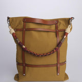 OPTIMISTE + ALICE Bag tracolla tela verticale + pelle OPCOMUS MUSTARD my bob