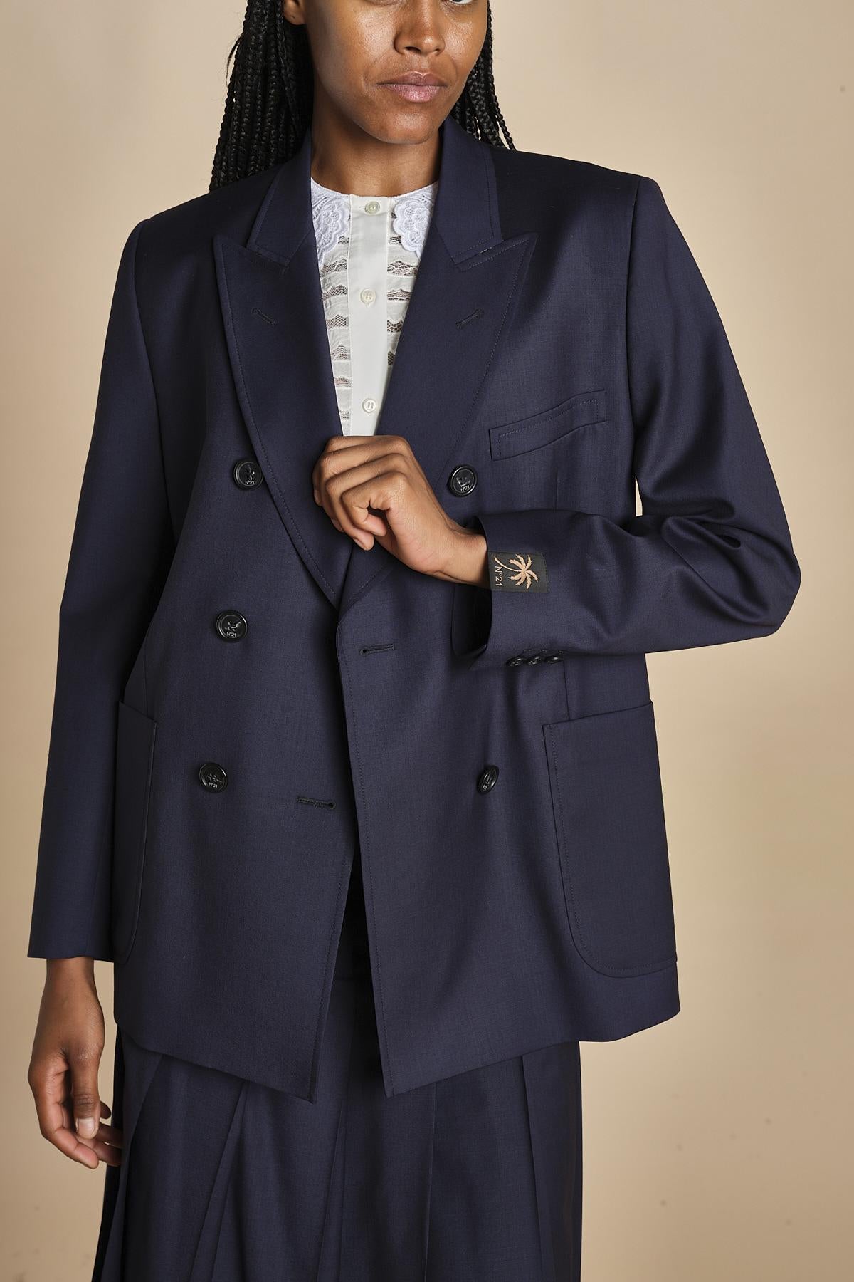 L021 blazer doppiopetto over L02130166479 BLU n21