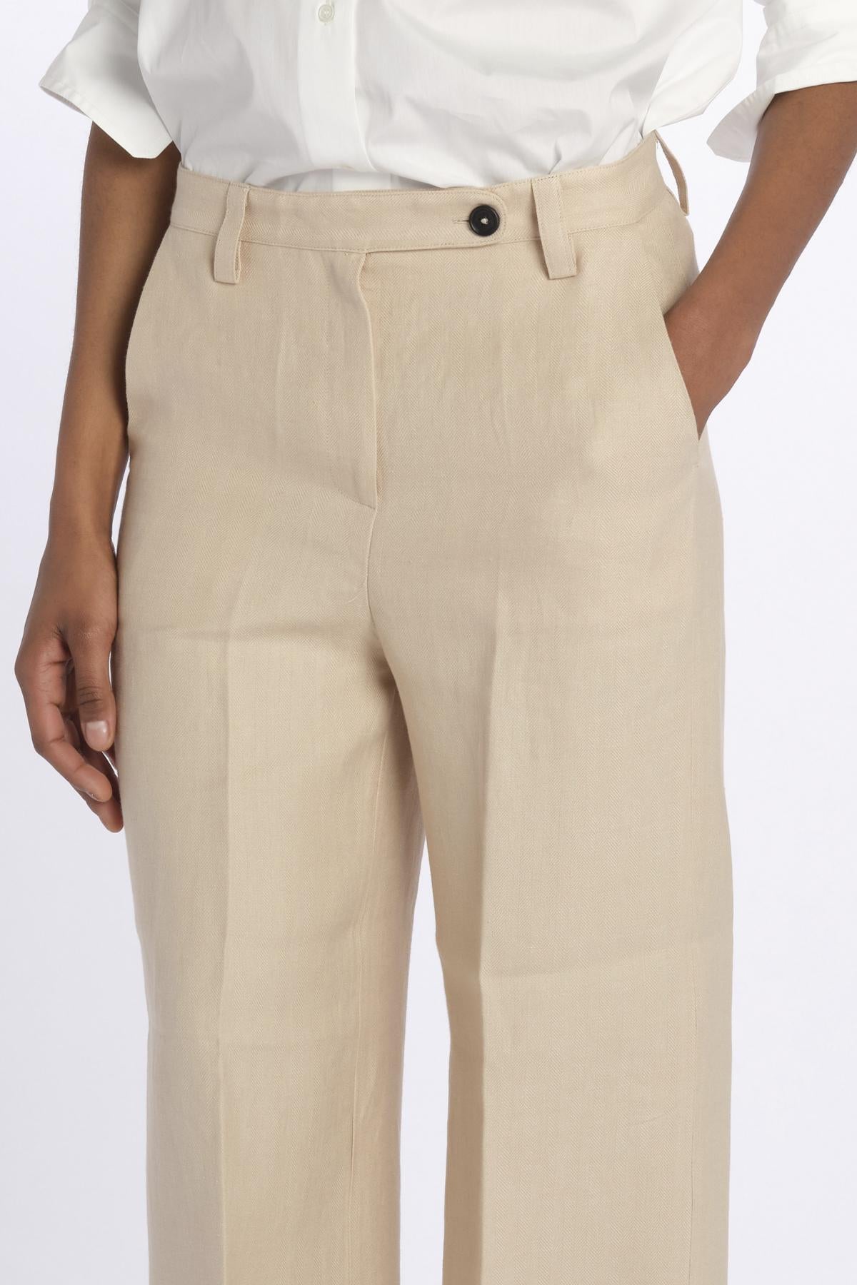 Pantalone lino spina LAMIA T2272F123 massimo alba