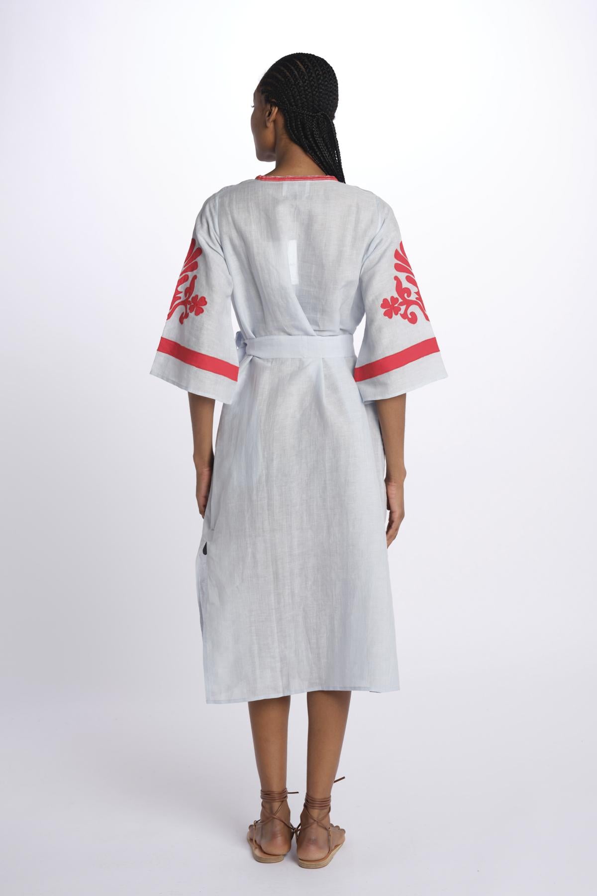 benaras soleil BE24876PALE BLUE RED