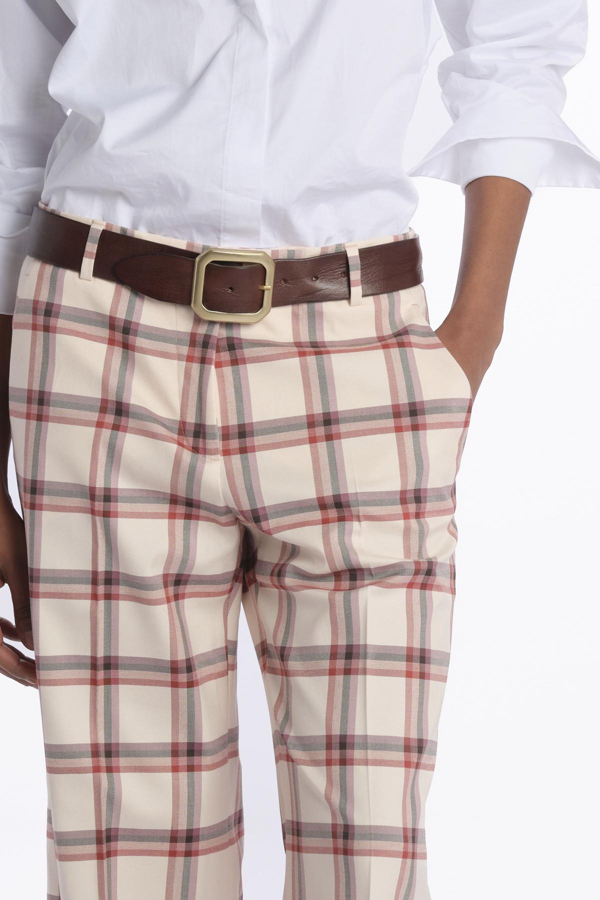 Pantalone MELODIA quadretti con risvolto MELODIA65210809 34 quelledue