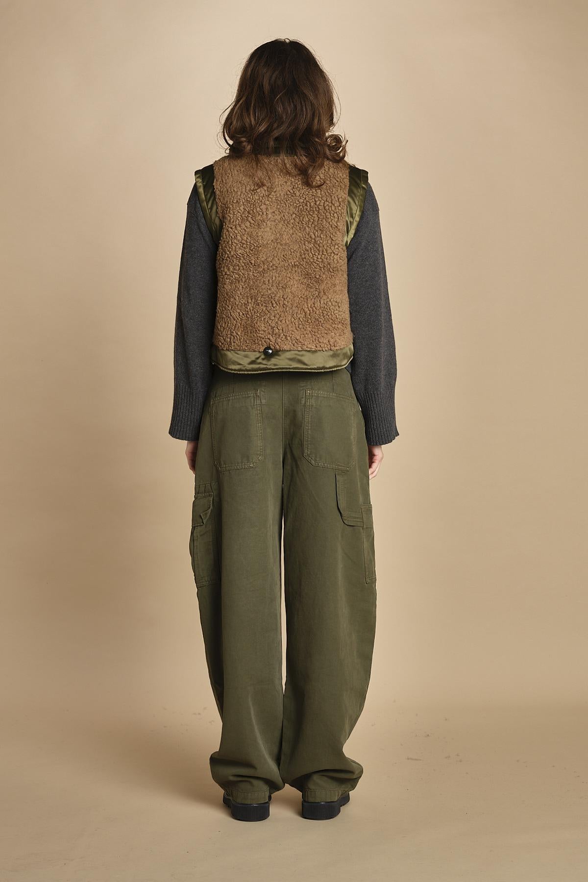 gilet reversibile in nylon e ecopelliccia JENSA CBA COMBO bellerose