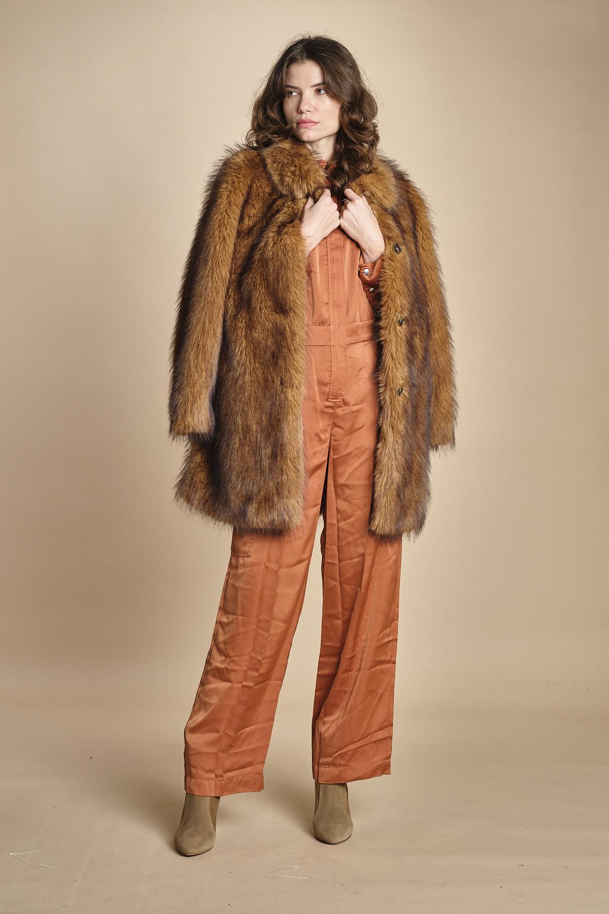 tuta in raso con zip CARMY PRALINE ba&sh