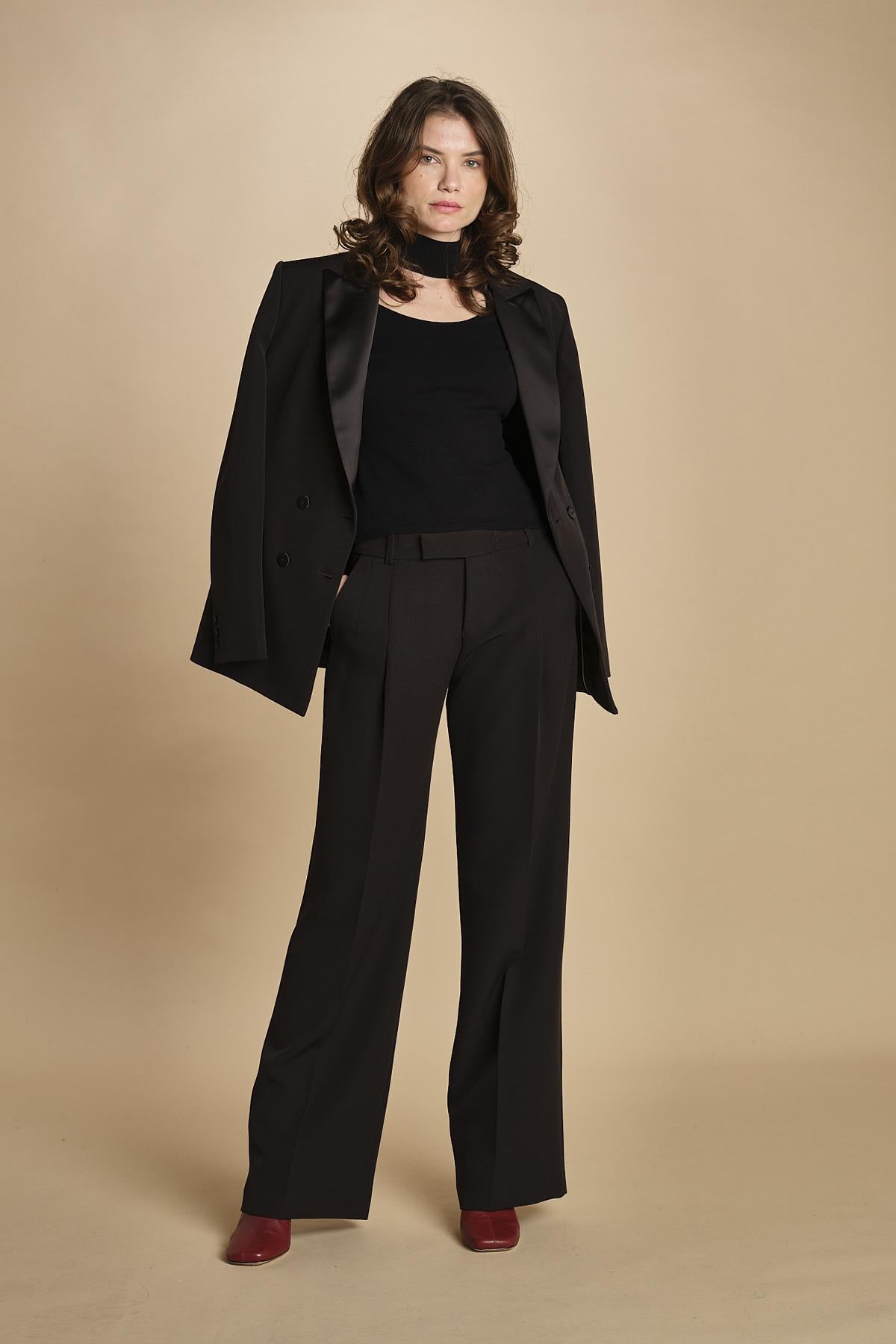 pantalone con pinces 30804-313 NERO 29 federica tosi