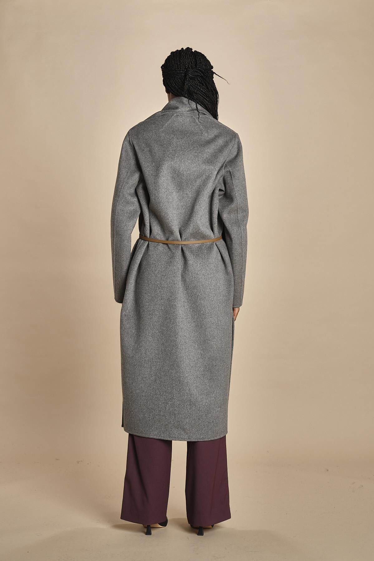 cappotto double con sciarpa VALERAN 3HVA36-V01001 GRIS CHINE vanessa bruno