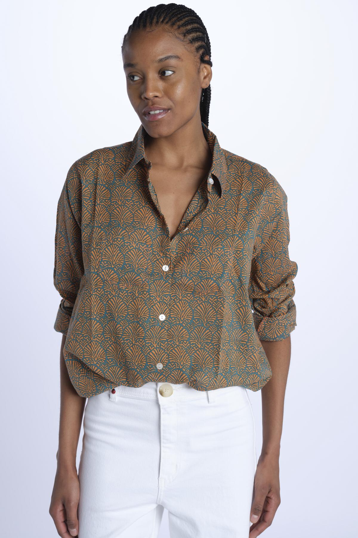 Camicia COQUILLAGES KIPRO 434Y terre rouge