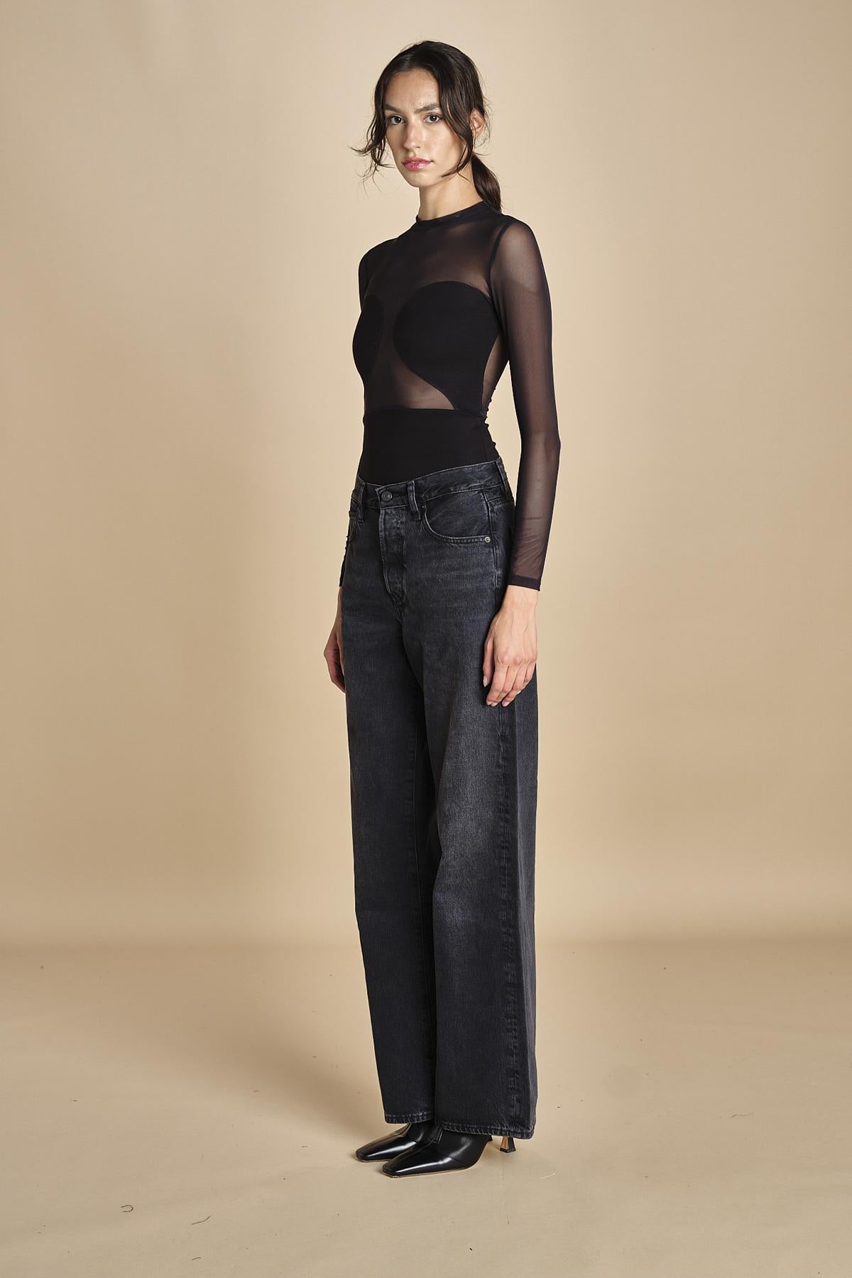 body manica lunga con trasparenze ALL NIGHTER BLACK undress code