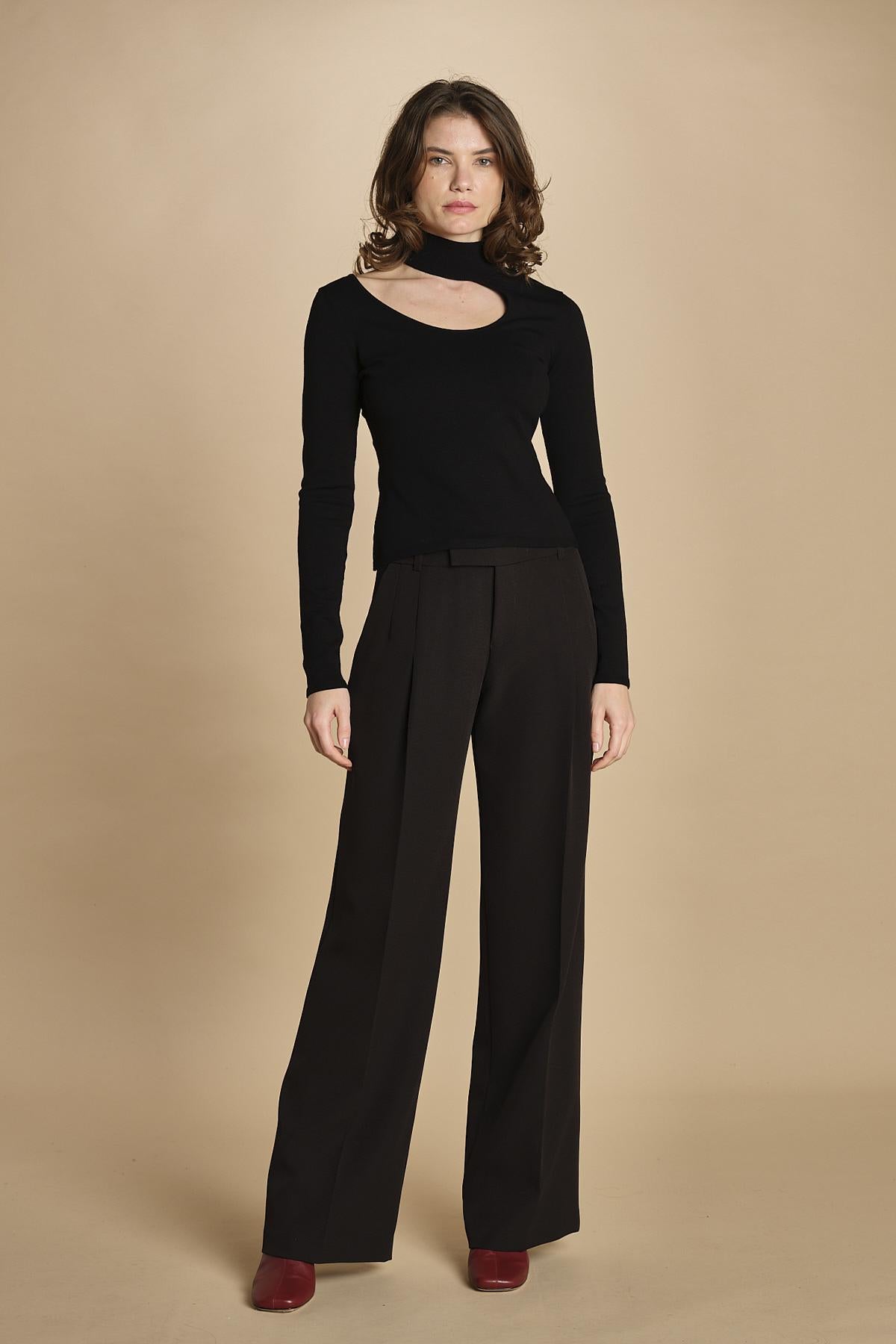 pantalone con pinces 30804-313 NERO 29 federica tosi