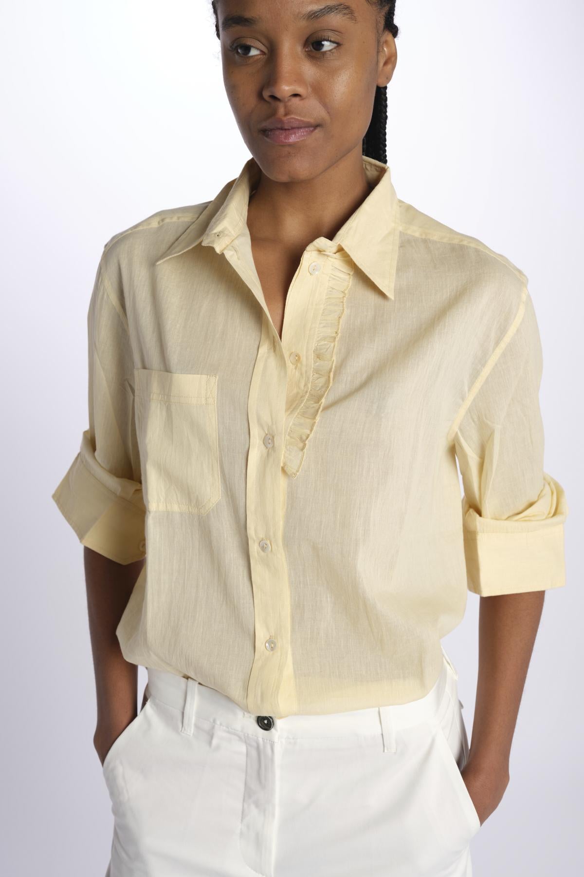 Camicia ANGELO con rouches ANGELO1TEE CREAM antik batik