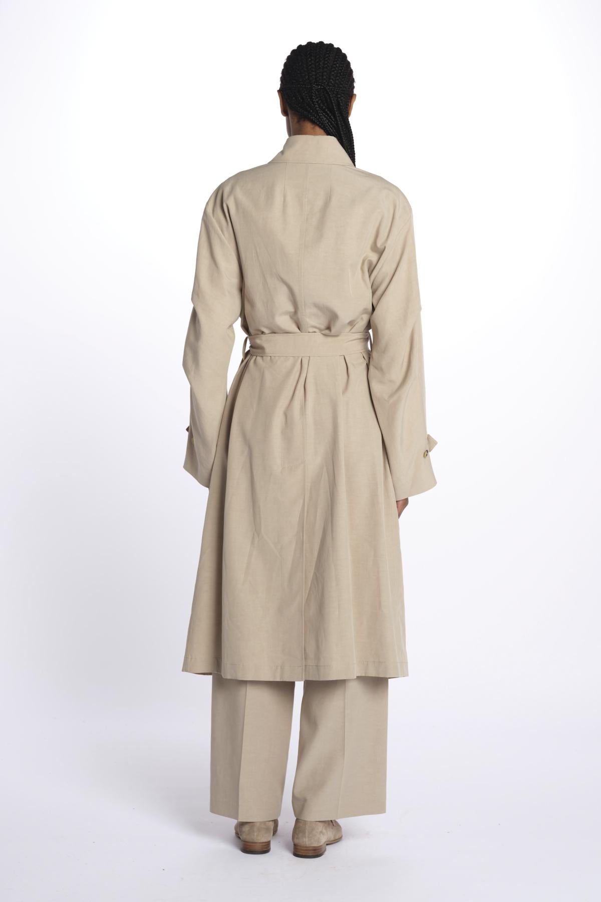 Trench cotone linen coat 252-1003 6202 vis a vis
