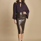 top in seta incrociato 31103-304 MELANZANA 18 federica tosi