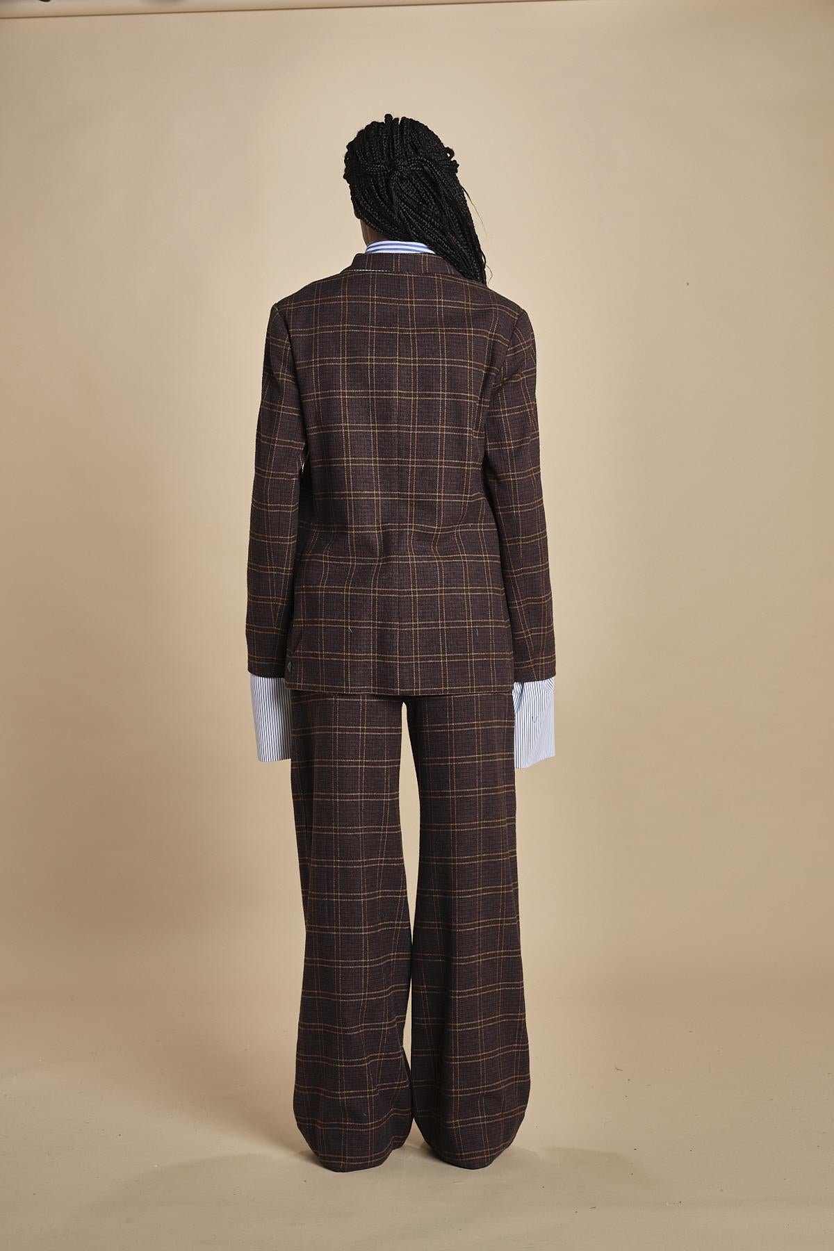 HARRY blazer quattro tasche in galles MJD505_A26240 BROWN COTTON CHECK jejia