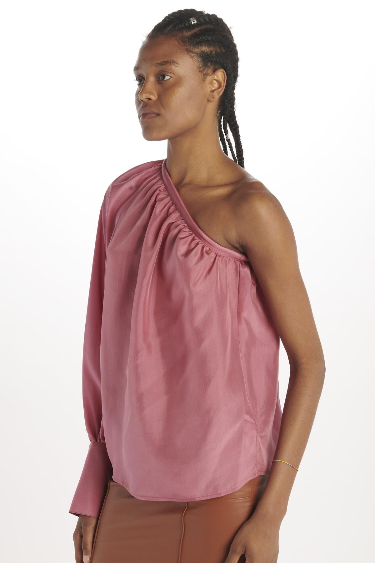 Top monospalla seta MI6M2445 ROSA milaura