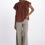 Top CALISSON pizzo con rouches CALISSON BROWNIE vanessa bruno