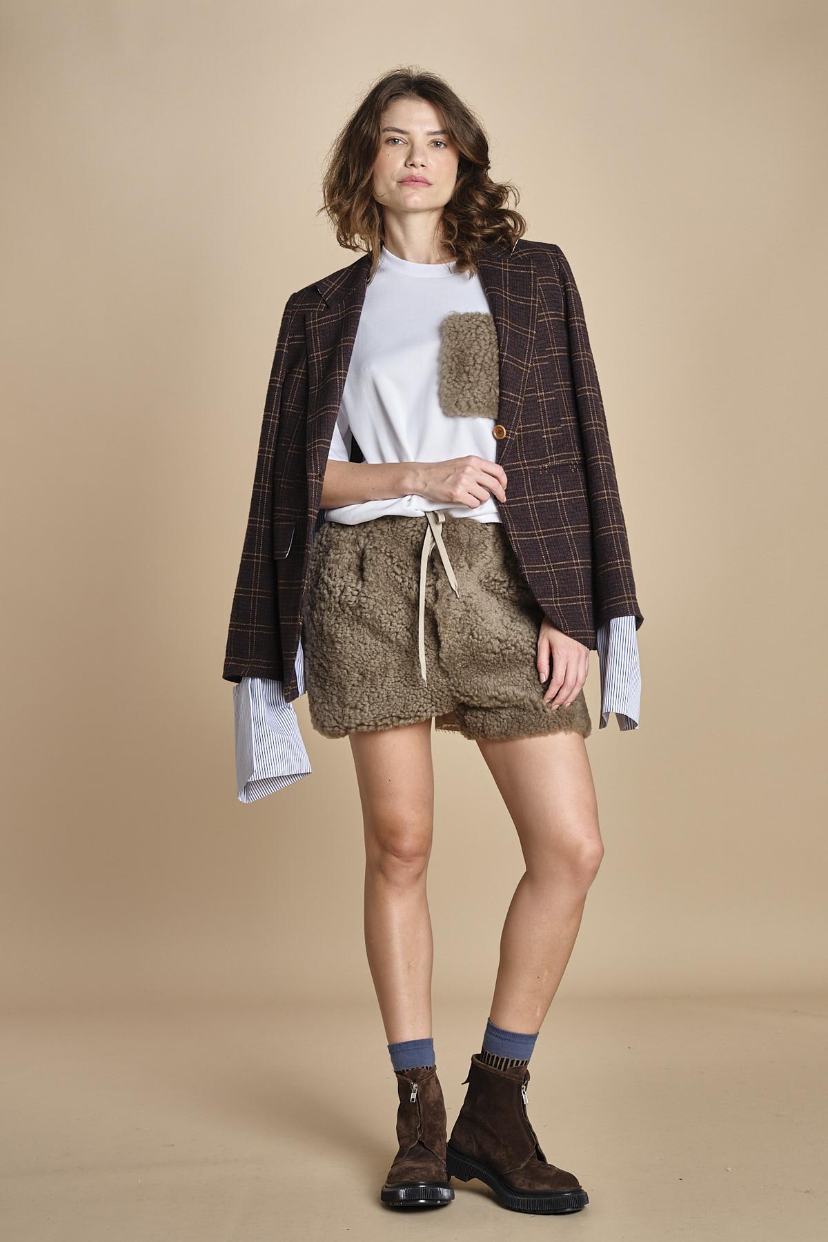 in cotone con tasca in montone TOM T-SHIRT MJD148PAT2977 J0248 WHITE jejia