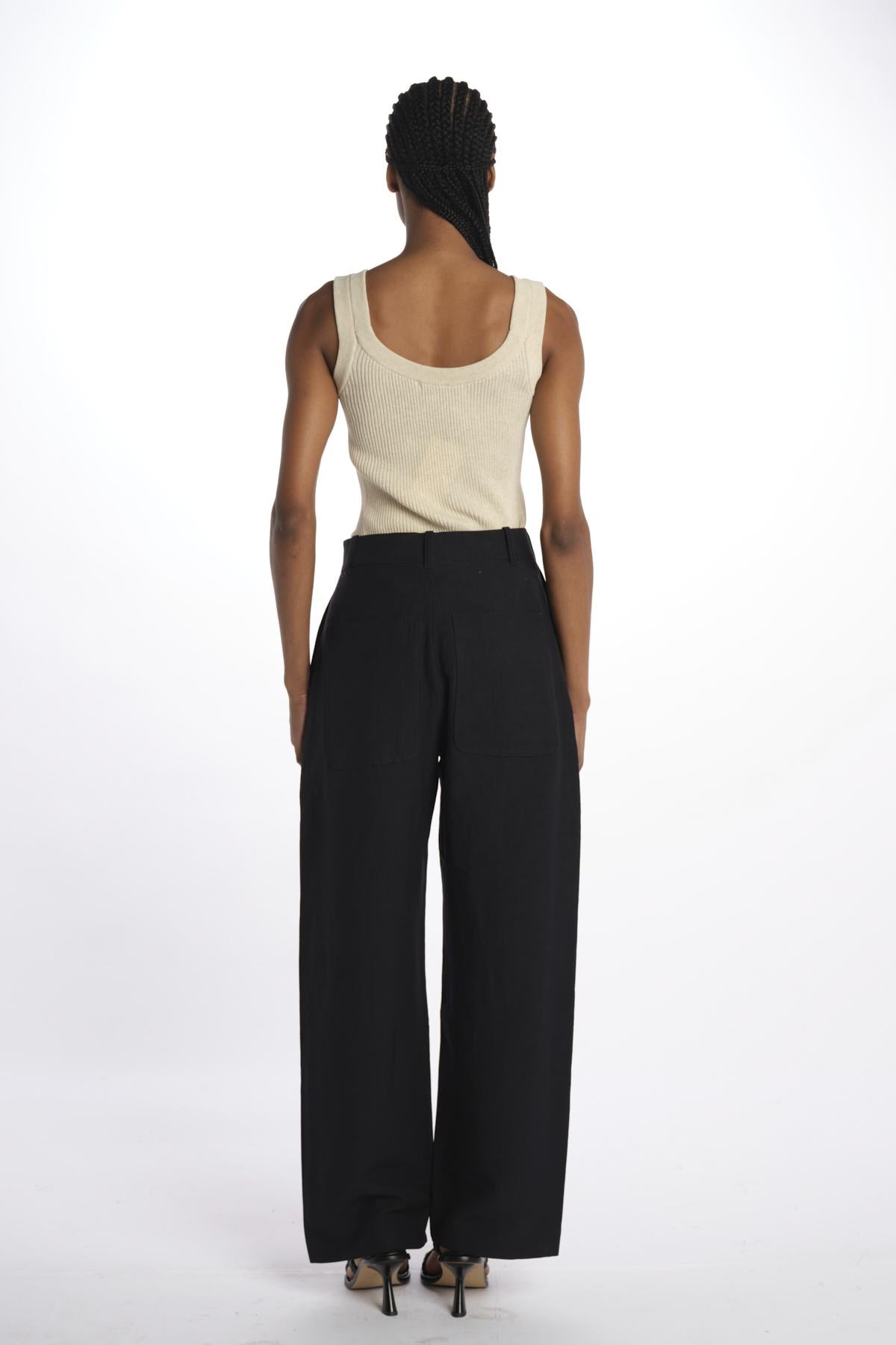 Pantalone lungo con zip PRAVIN1572 DARKESTNAVY studio nicholson