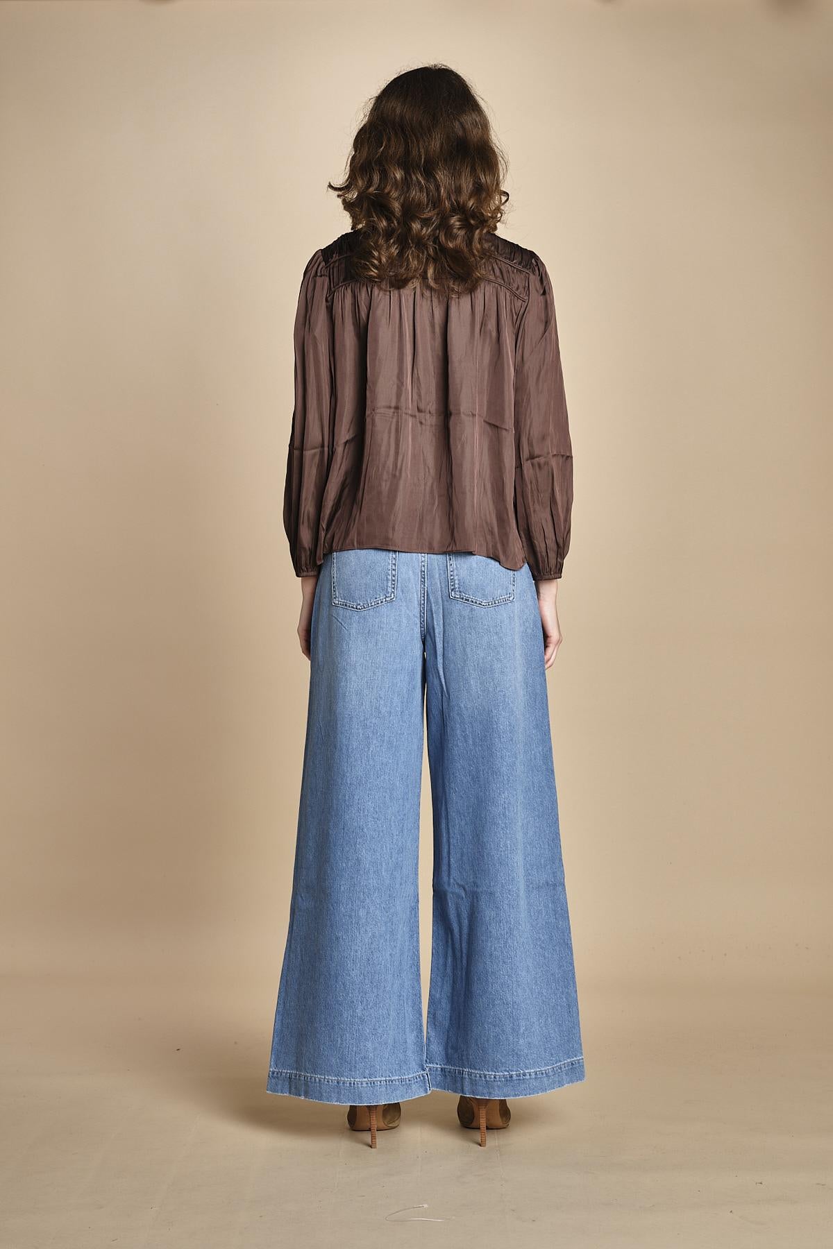 camicia con rouches CESSIA CHOCOLAT ba&sh