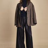 pantalone due pinces lana e seta. PETRA PE80 NAVY nine in the morning