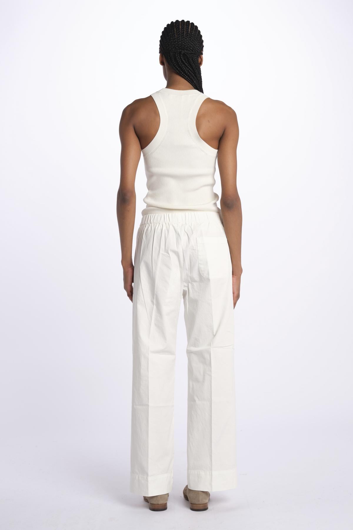Pantalone PENSIL cotone con elastico PENSIL IVORY true avenue