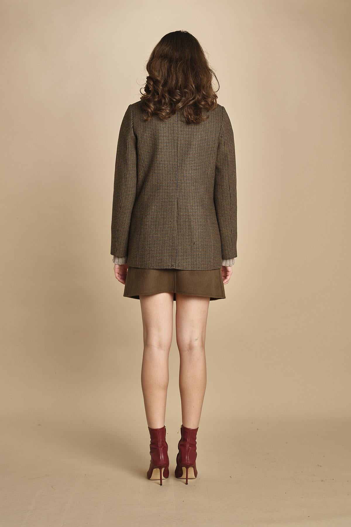 giacca a quadretti girocollo con quattro tasche. ENGEL 4HVA64-V02722 KAKI vanessa bruno