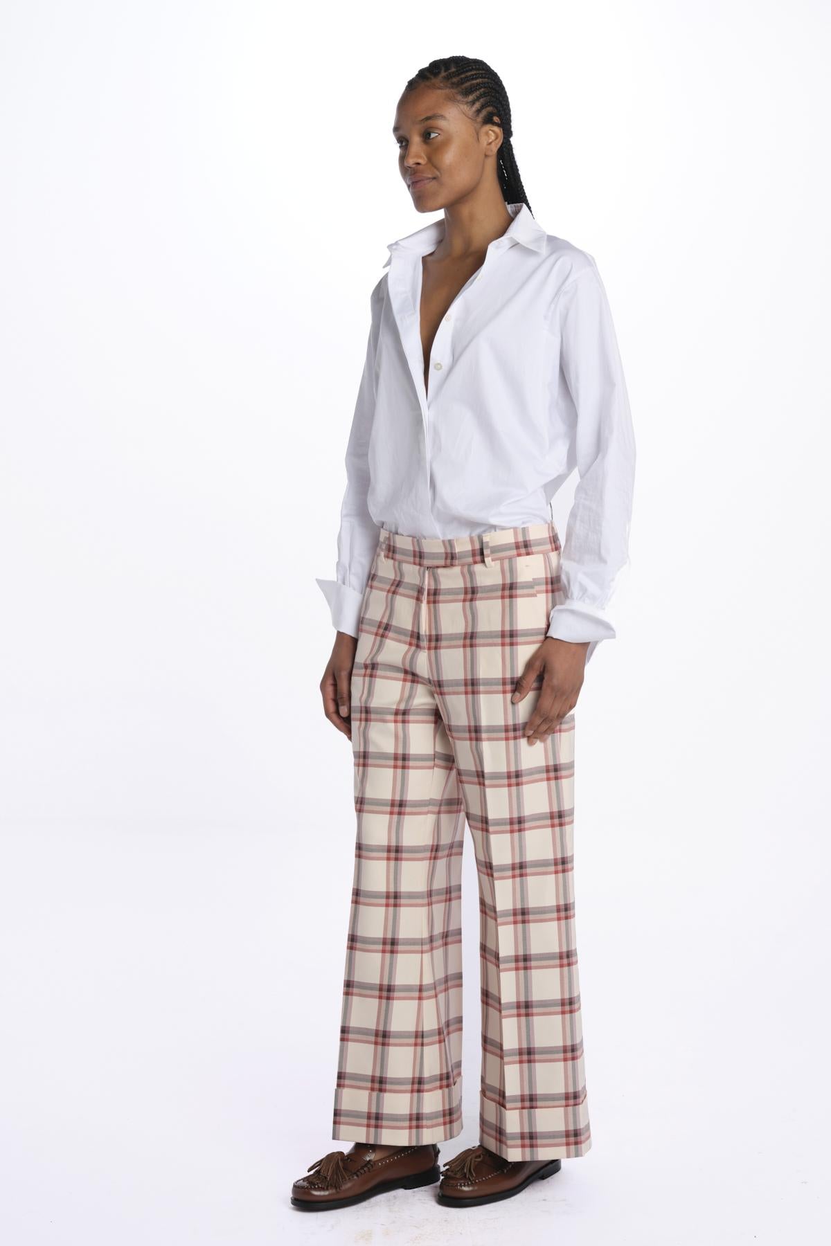Pantalone MELODIA quadretti con risvolto MELODIA65210809 34 quelledue