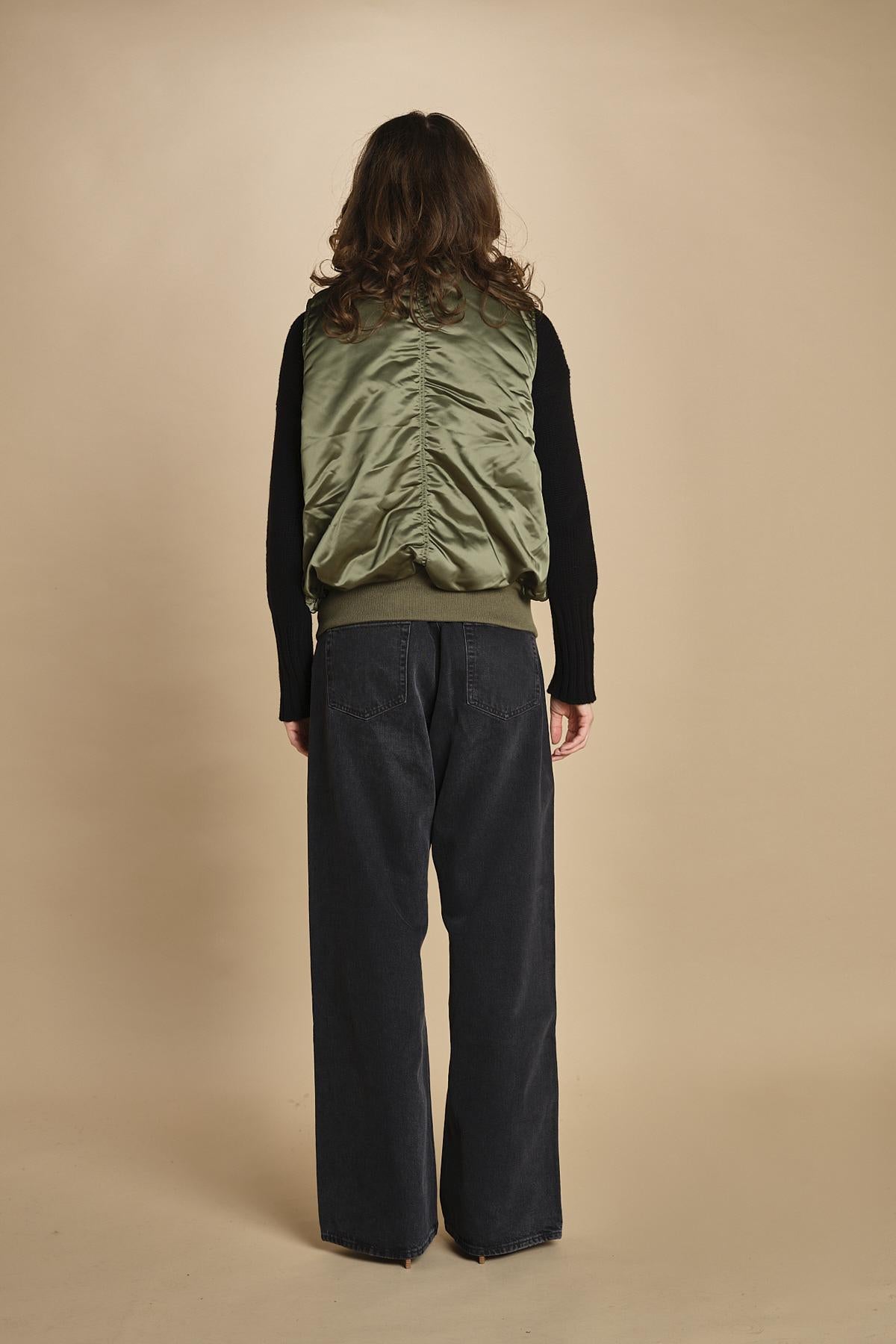 gilet unisex in nylon raso 758102 MA1 SAGE GREEN alpha