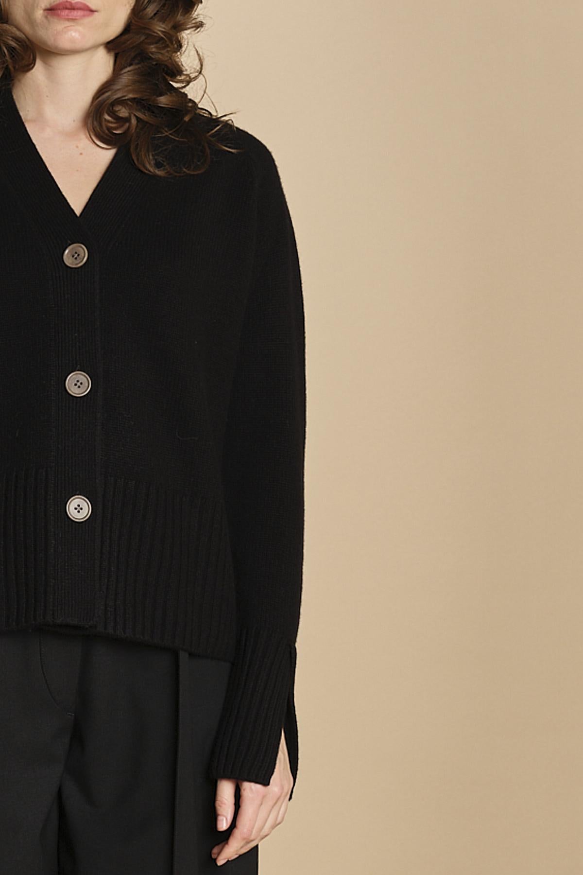 cardigan tre bottoni MIL4A24 Z3613S NERO milaura