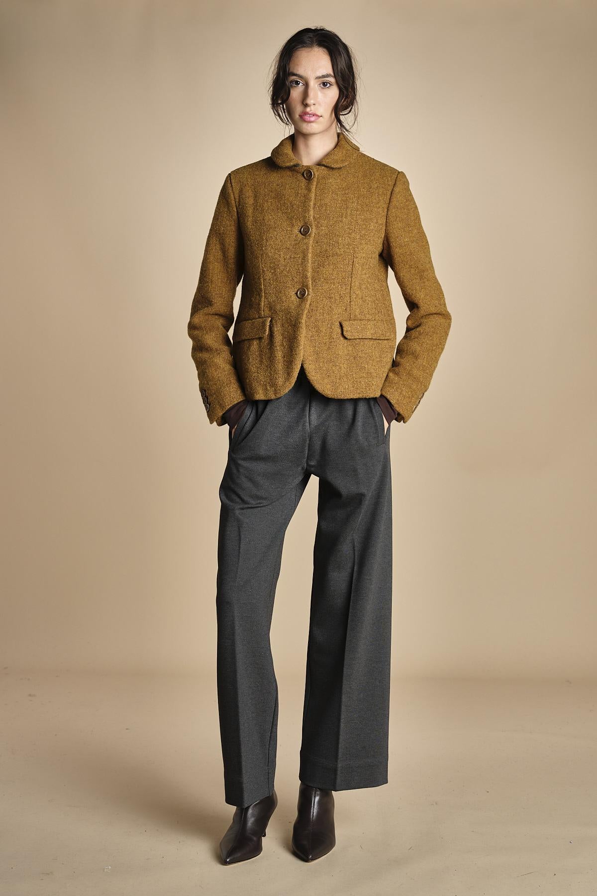 pantalone con elastico in punto milano PENSIL GREYPM true avenue